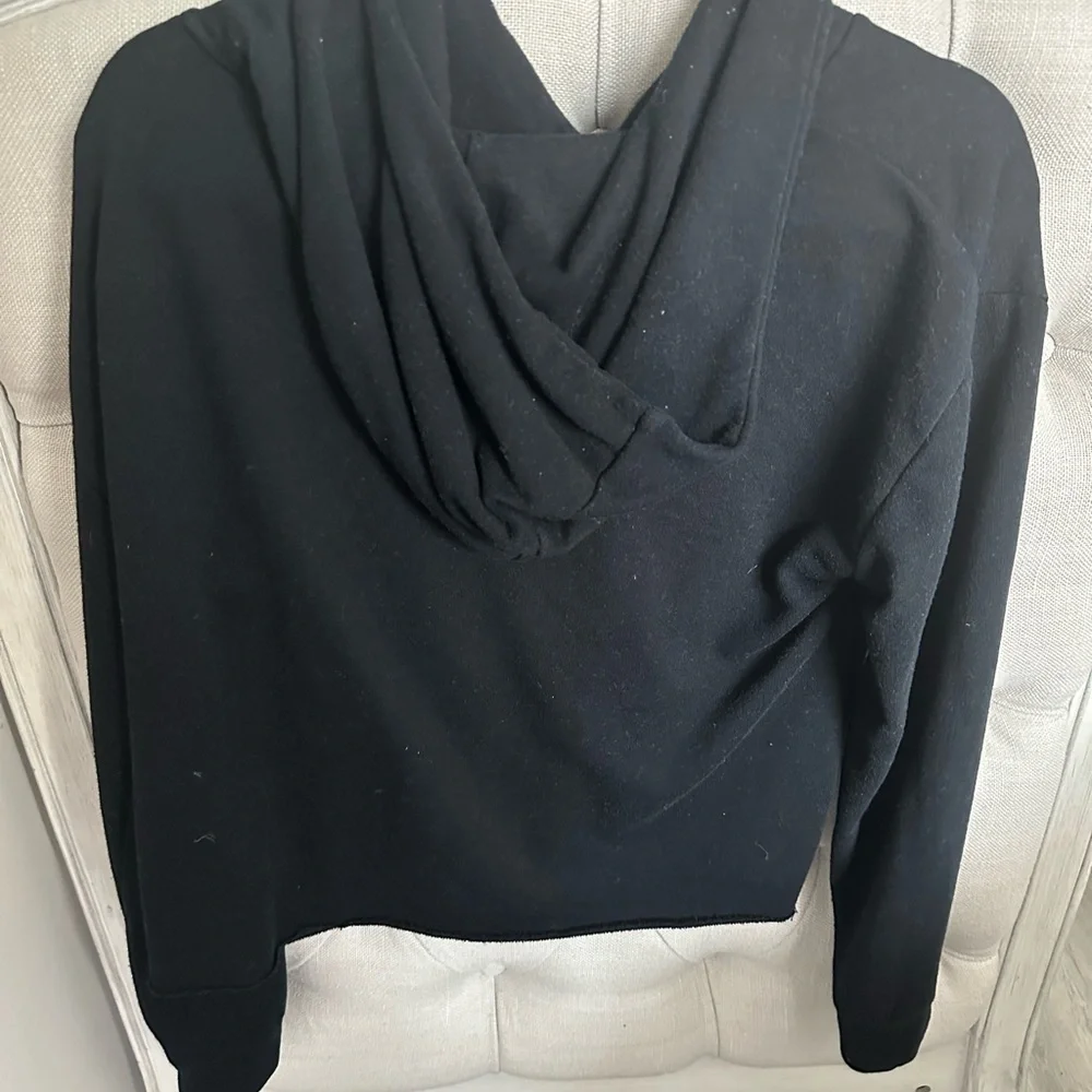 Black Women's Cropped Hoodie Top
